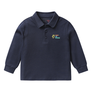 右欧男童POLO衫儿童春装长袖T恤2026春秋新款童装宝宝打底衫上衣