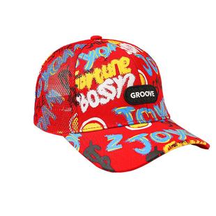 儿童帽子遮阳春秋季宝宝棒球帽女童夏天个性涂鸦嘻哈男童鸭舌帽潮