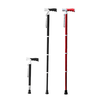 超轻便携式伸缩两用握把手杖