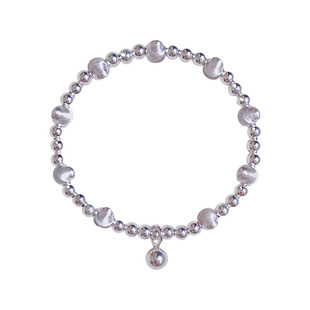 重工！原创拉丝猫眼小银珠豆豆s925纯银手链小众百搭高级感手串女