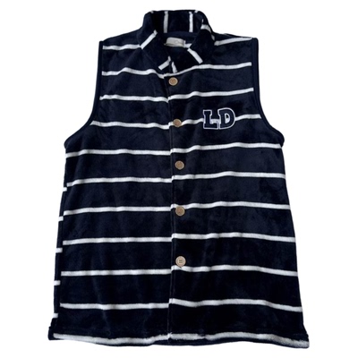 包邮小立领前扣柔软薄款法兰绒无袖家居马夹男款秋季休闲基础大众