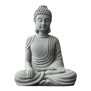 清仓青砂石禅意佛像摆件微景观鱼缸造景嘉善盆景客厅茶桌石头坐佛