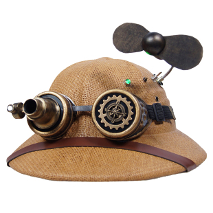 蒸汽大陆 steampunk蒸汽朋克X探险家 草编木髓盔复古遮阳探险帽
