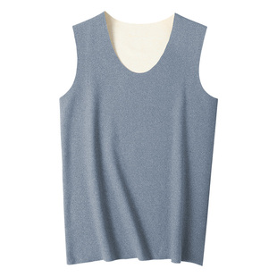 帕兰朵保暖背心男款2026新款羊绒发热无痕打底上衣加绒保暖内衣冬