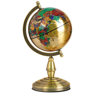 纯铜地球仪摆件轻奢高档办公室桌面复古高端酒柜装饰工艺品乔迁开业高级感金属大号客厅2026年新款送领导礼物