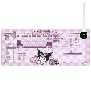 暖桌桌垫加热可爱鼠标垫超大快捷键键盘办公发热暖手草莓熊写字女