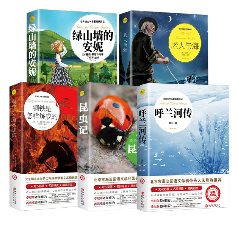 官方正版呼兰河传老人与海正版世界文学名著阅读昆虫记小学一二三四五六年级必读书籍畅销书神秘岛钢铁小说汤姆经典金银岛课外漂流