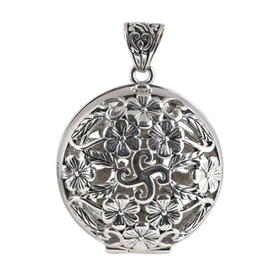 复古镂空梅花可打开香囊盒可打开储物香丸吊坠毛衣项链男女士情侣