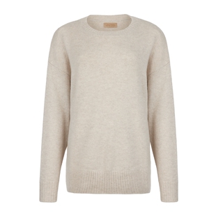 【季末折扣】FALCONERI女士圆领宽松原色羊绒针织衫毛衣DML428M