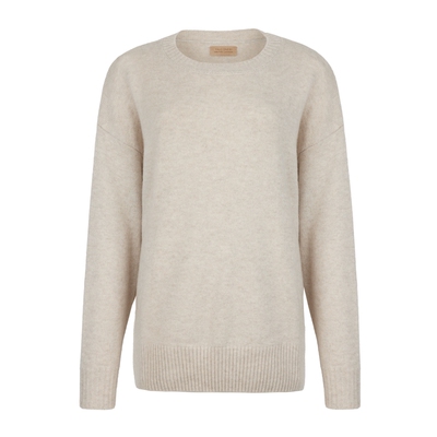 FALCONERI女士圆领宽松原色羊绒针织衫毛衣DML428M