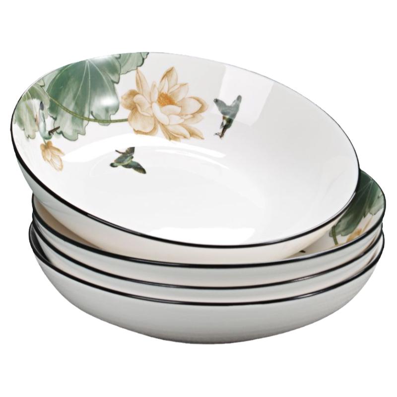 碗碟套装家用4人陶瓷碗可爱餐具套装汤碗盘饭碗汤碗盘子组合