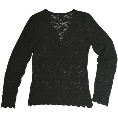 蕾丝加绒打底衫打底衣黑色秋冬