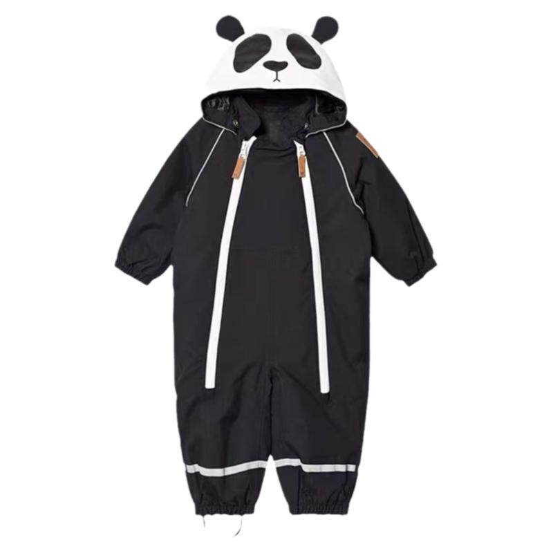 瑞典mini系列同款2018秋冬儿童熊猫防水滑雪服ins宝宝连体棉衣服