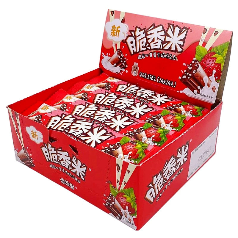 德芙脆香米巧克力草莓牛奶夹心巧克力24g*24条盒装长条奶香白零食
