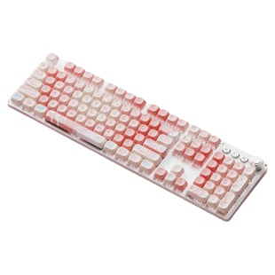 前行者胭脂小猫机械键盘女生办公高颜值粉色有线无线电脑游戏专用