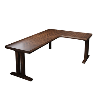 南美胡桃木实木转角桌拐角书桌带抽屉办公桌家用电脑桌学习桌储藏