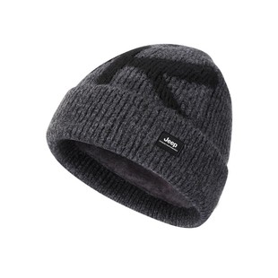 jeep吉普毛线帽子男士冬季加绒加厚针织围脖保暖防风套头冷帽秋冬