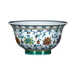 钟家窑茶杯主人杯景德镇经典永乐缠枝压手杯手绘柴窑青花斗彩单杯