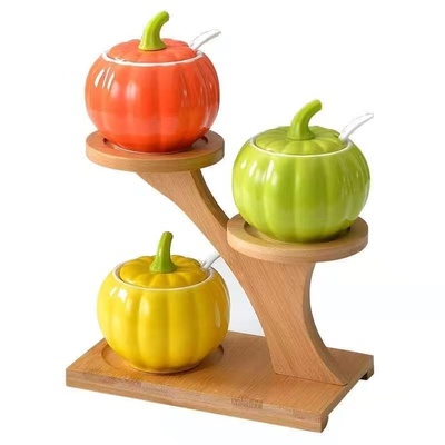 创意陶瓷调味罐套装家用厨房用品味精南瓜油盐罐佐料调料盒