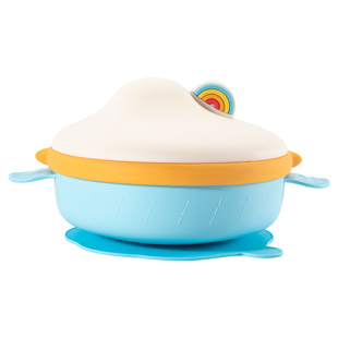 beeshum宝宝餐盘注水加热保温儿童分格辅食碗不锈钢吸盘式婴幼儿