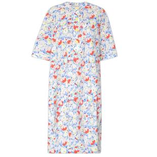 阁兰秀夏印花连衣裙宽松纯棉碎花衬衫裙垂感气质减龄花卉中长裙子