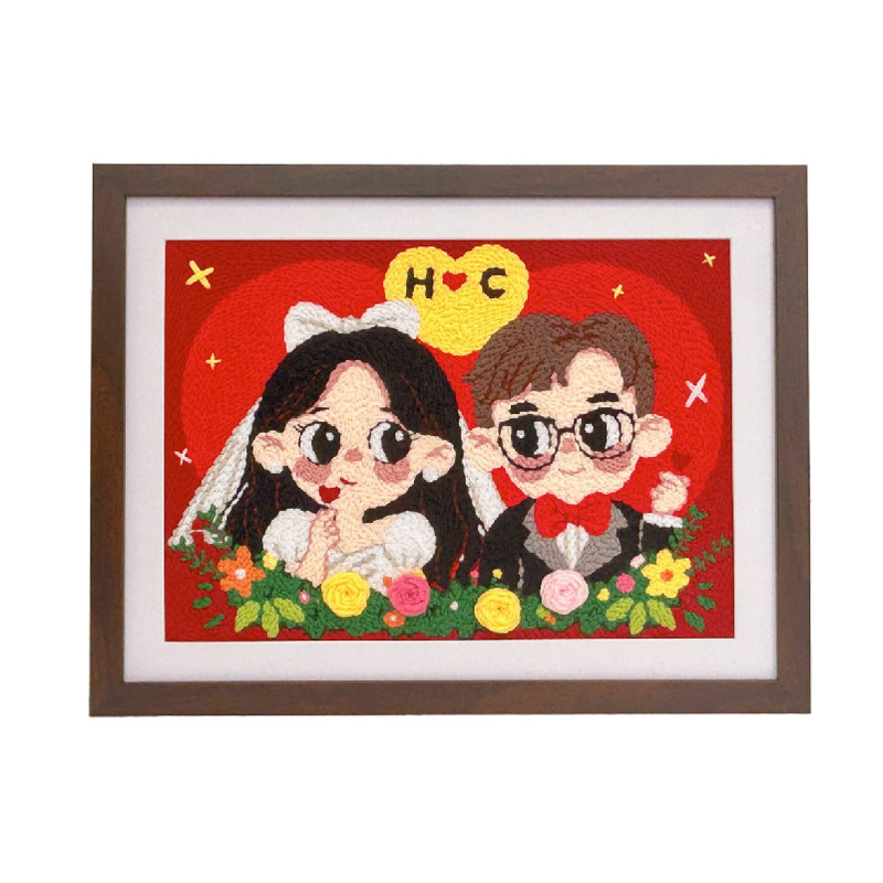 结婚礼物戳戳绣DIY材料包相框