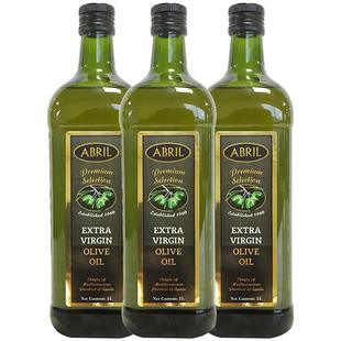 麦德龙 AceitesAbril西班牙进口特级初榨橄榄油1L*3瓶食用油