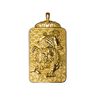 玺匠金铺《足金貔貅牌》足金9999 瑞兽吊坠 工艺品护身符吉祥挂件