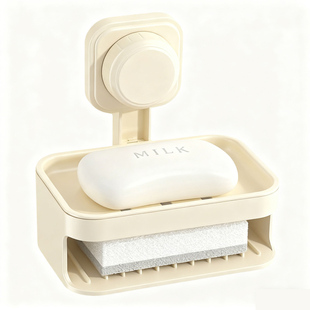 肥皂盒肥皂吸盘式吸盘强力壁挂式免打孔香皂盒卫生间置物架双层