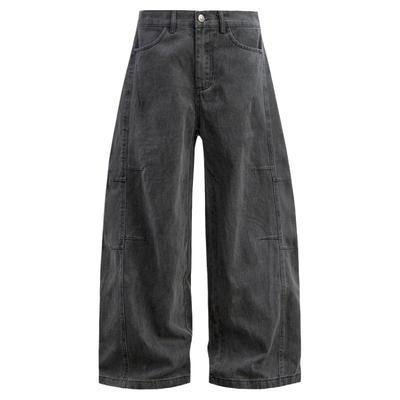 宽松弯刀裤嘻哈百搭男女牛仔裤