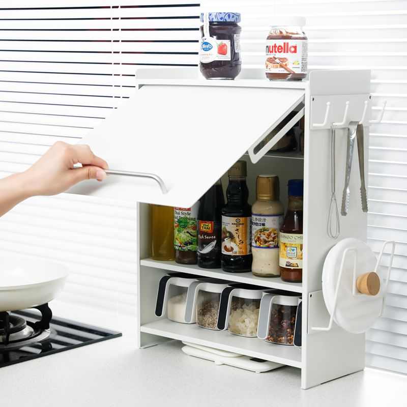 厨房调味料置物架防尘多层台面多功能家用调味品厨具用品收纳柜