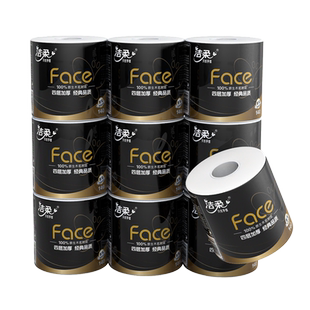 洁柔卷纸Face黑面子卷筒纸4层加厚纸巾140g/卷厕纸卫生纸实惠装