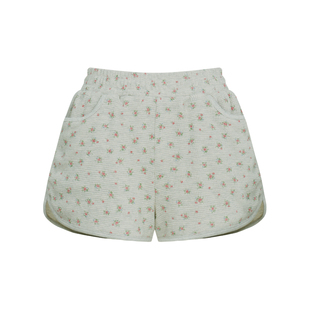 【刘些宁同款】Letter from moon花纹华夫格短裤女25春款休闲裤子