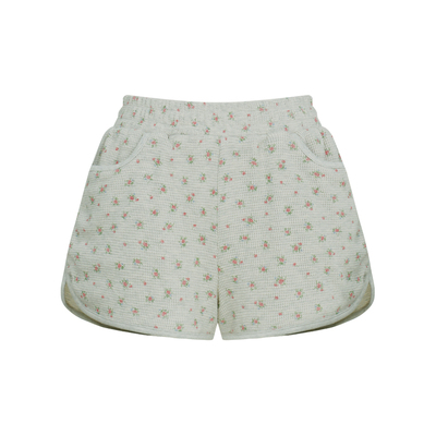 【刘些宁同款】Letter from moon花纹华夫格短裤女25春款休闲裤子