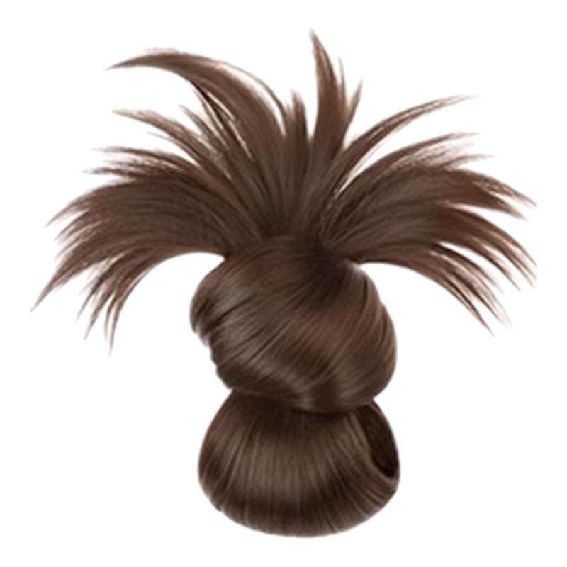 低扎鸡毛丸子头假发高弹力蓬松