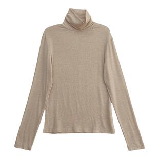 保暖超薄~莫代尔天丝山羊绒T恤女高领薄针织打底衫保暖舒适内搭