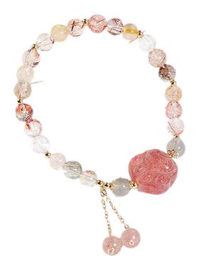 猫爪草莓晶手链巴度招桃花小众