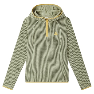 半拉链连帽加绒长袖T恤女运动