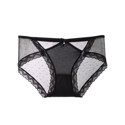 法式蕾丝低腰三角裤蚕丝裆不卷边