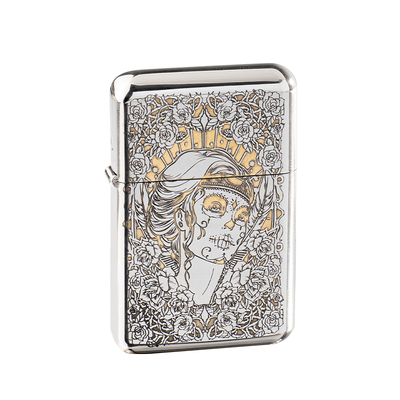 ZORRO佐罗防风煤油打火机超薄三代骷髅美女送男朋友父亲5生日礼物