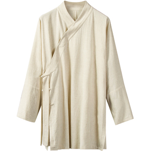 古风禅意男装棉麻居士服