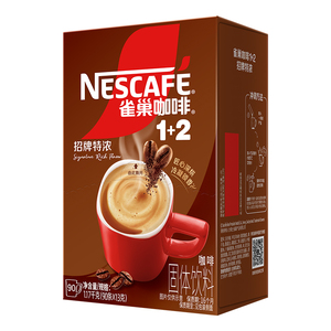 【樊振东同款】雀巢咖啡1+2特浓三合一速溶咖啡90条装拿铁咖啡粉