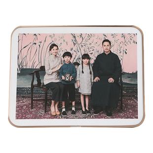 黑胡桃实木相框摆台U型双联透明亚克力个人写真照片diy定制展示装