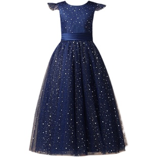 女童晚礼服高端钢琴演出服儿童小提琴演奏服小女孩走秀公主裙洋气