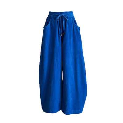 松弛感灯芯绒阔腿休闲裤