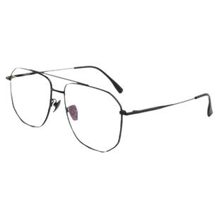 纯钛超轻胖子大脸双梁复古眼镜近视男款可配防蓝光变色男士眼镜框