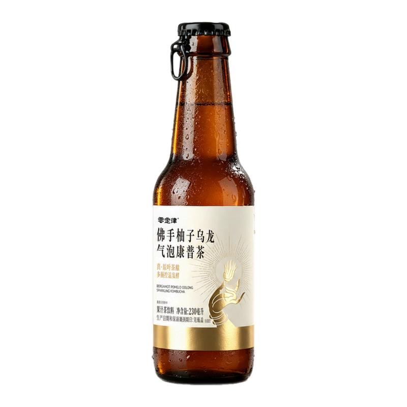 佛手柚子乌龙茶康普茶饮料0添蔗糖0脂非0卡发酵果汁茶气泡水饮品