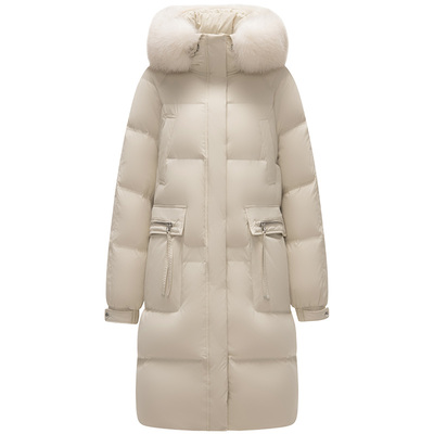 坦博尔中长款大毛领羽绒服