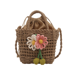 夏天手工编织包包女2025新款时尚草编斜挎包小众海滩度假沙滩包女