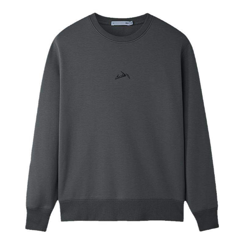 【加绒可选】海澜之家山不在高25秋冬新款珠地刺绣时尚卫衣上衣男